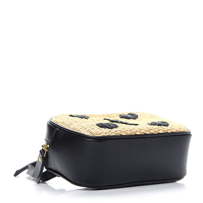 Saint Laurent Raffia Canvas Monogram Lou Heart Belt Bag Beige Black 4 of 9