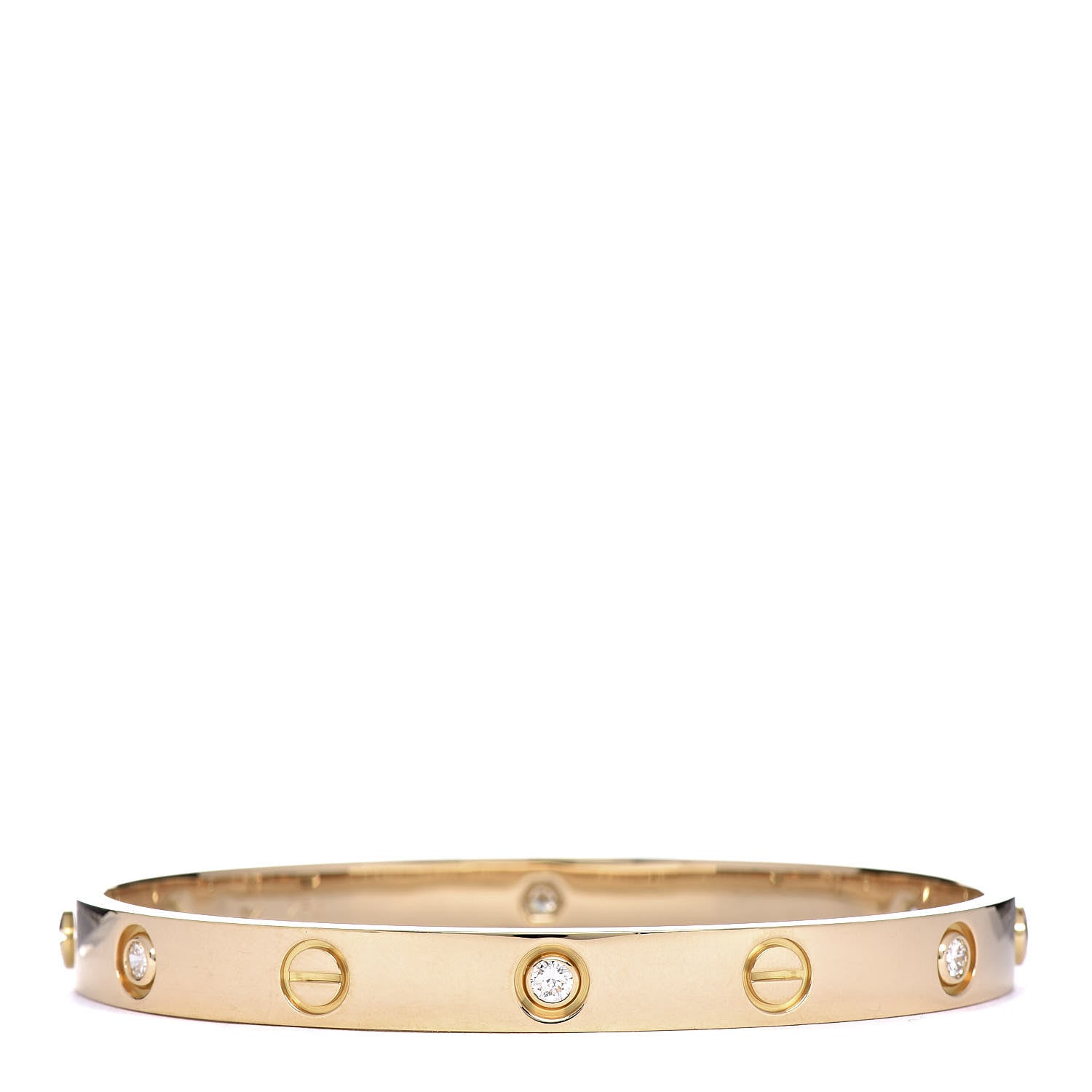 Cartier 18K Yellow Gold 6 Diamond LOVE Bracelet 17 3 of 8