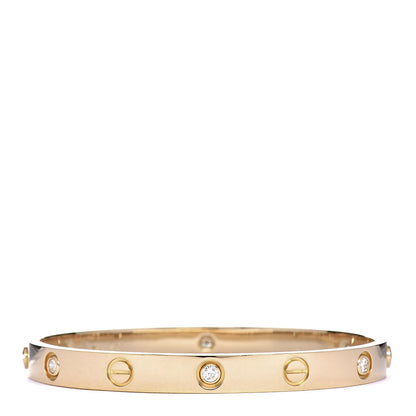 Cartier 18K Yellow Gold 6 Diamond LOVE Bracelet 17 3 of 8