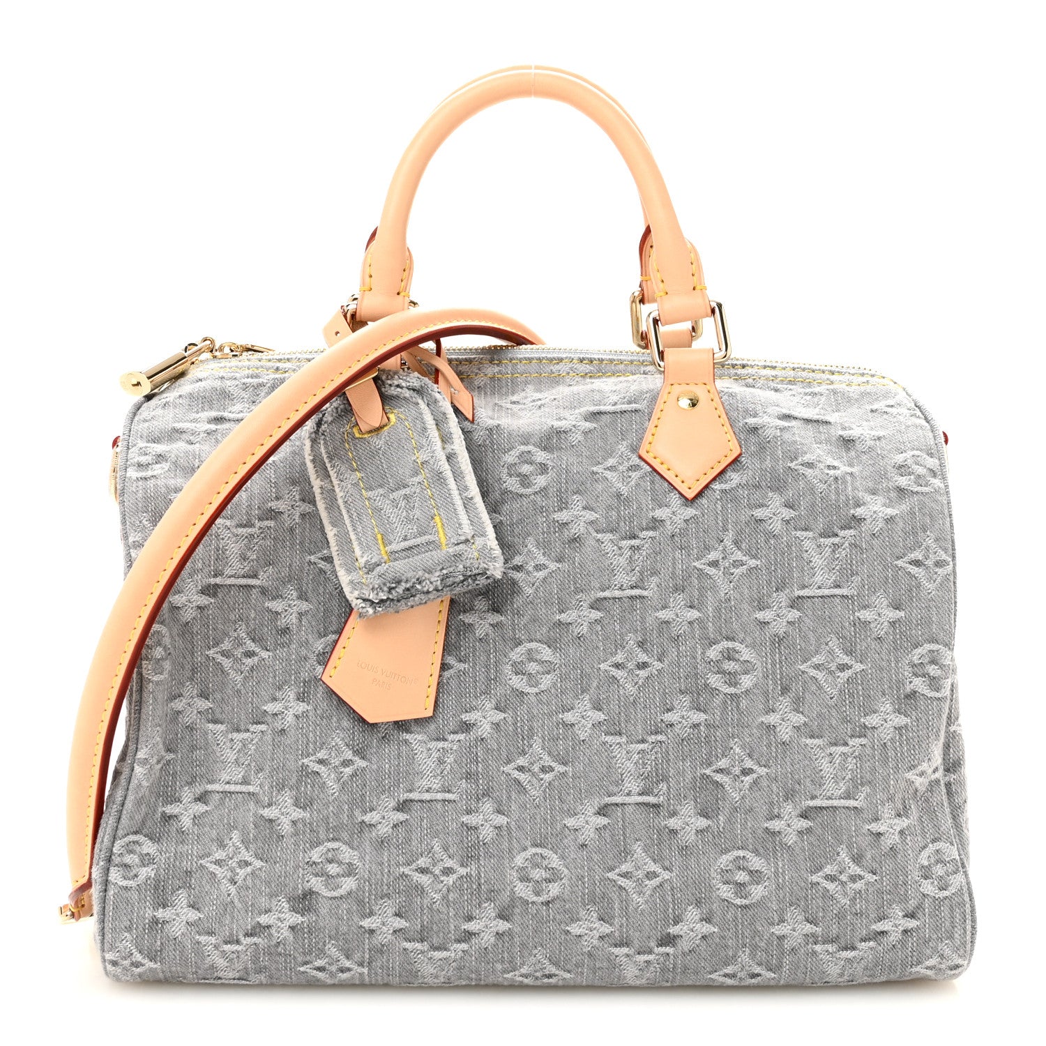 Louis Vuitton Monogram Denim Speedy Soft 30 Washed Gray 1 of 10