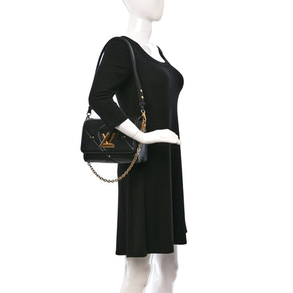 Louis Vuitton Lambskin Quilted Twist MM Black 2 of 8