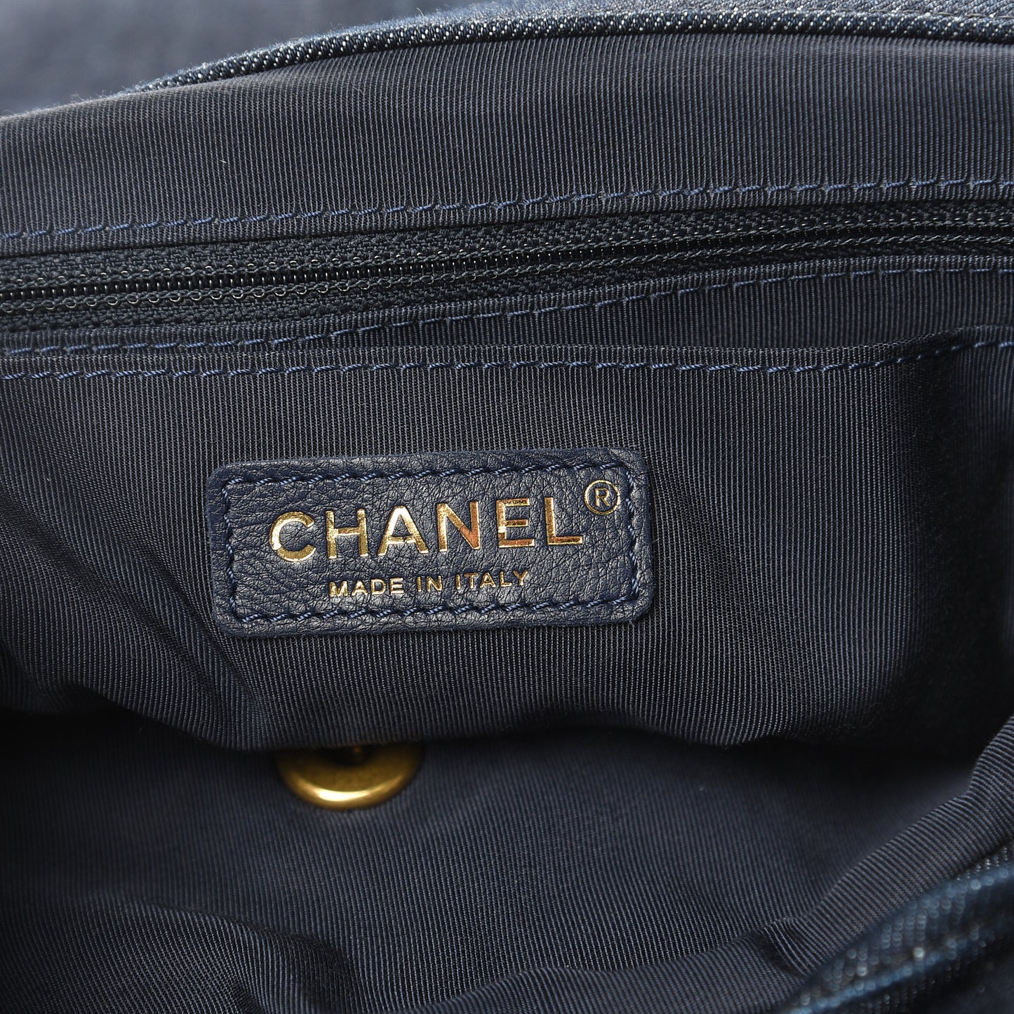 Washed Denim Quilted Large Urban Spirit Backpack Dark Blue