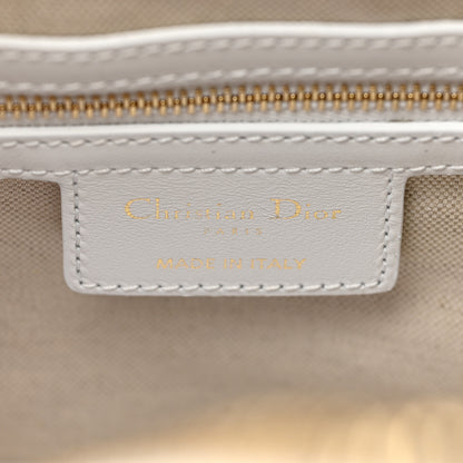 Christian Dior Perforated Calfskin Medium Dior Vibe Classic Bowling Bag White Gold 6 of 9