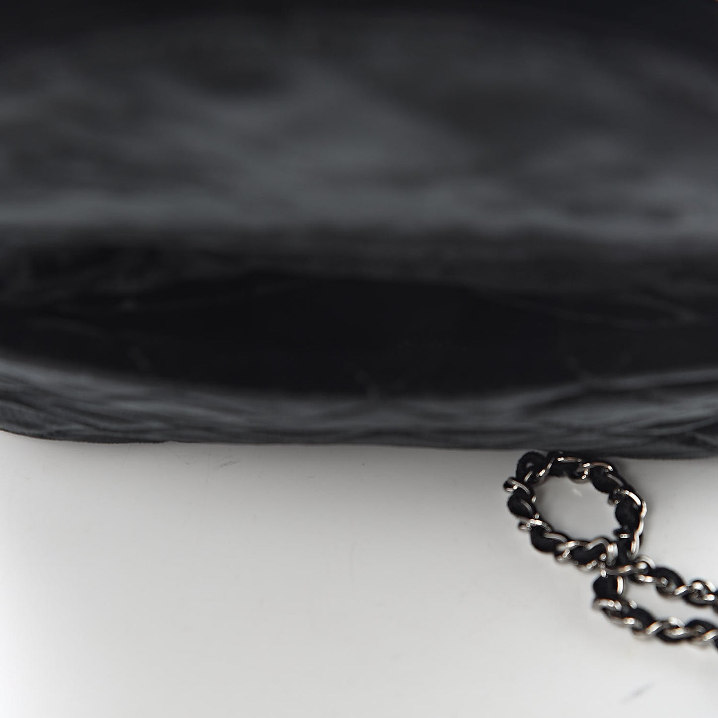 Velvet Quilted Camellia Wristlet Black