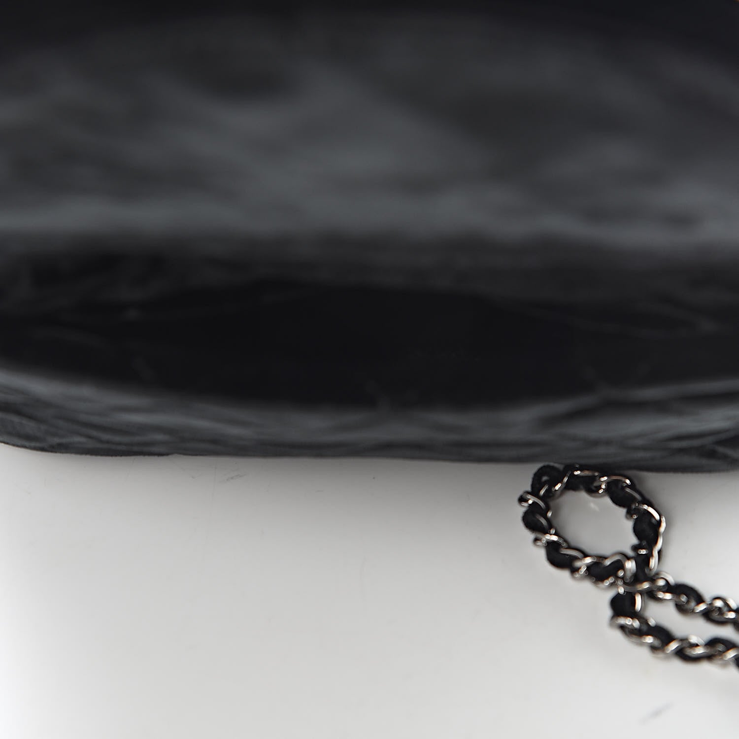 Chanel Velvet Quilted Camellia Wristlet Black 5 of 5