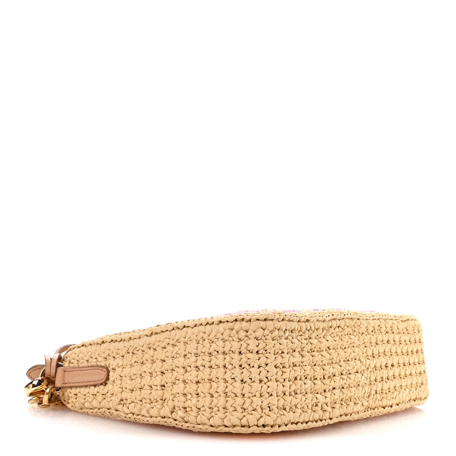 Prada Yarn Raffia Effect Crochet Striped Re-Edition 2005 Shoulder Bag Naturale Petalo 3 of 10