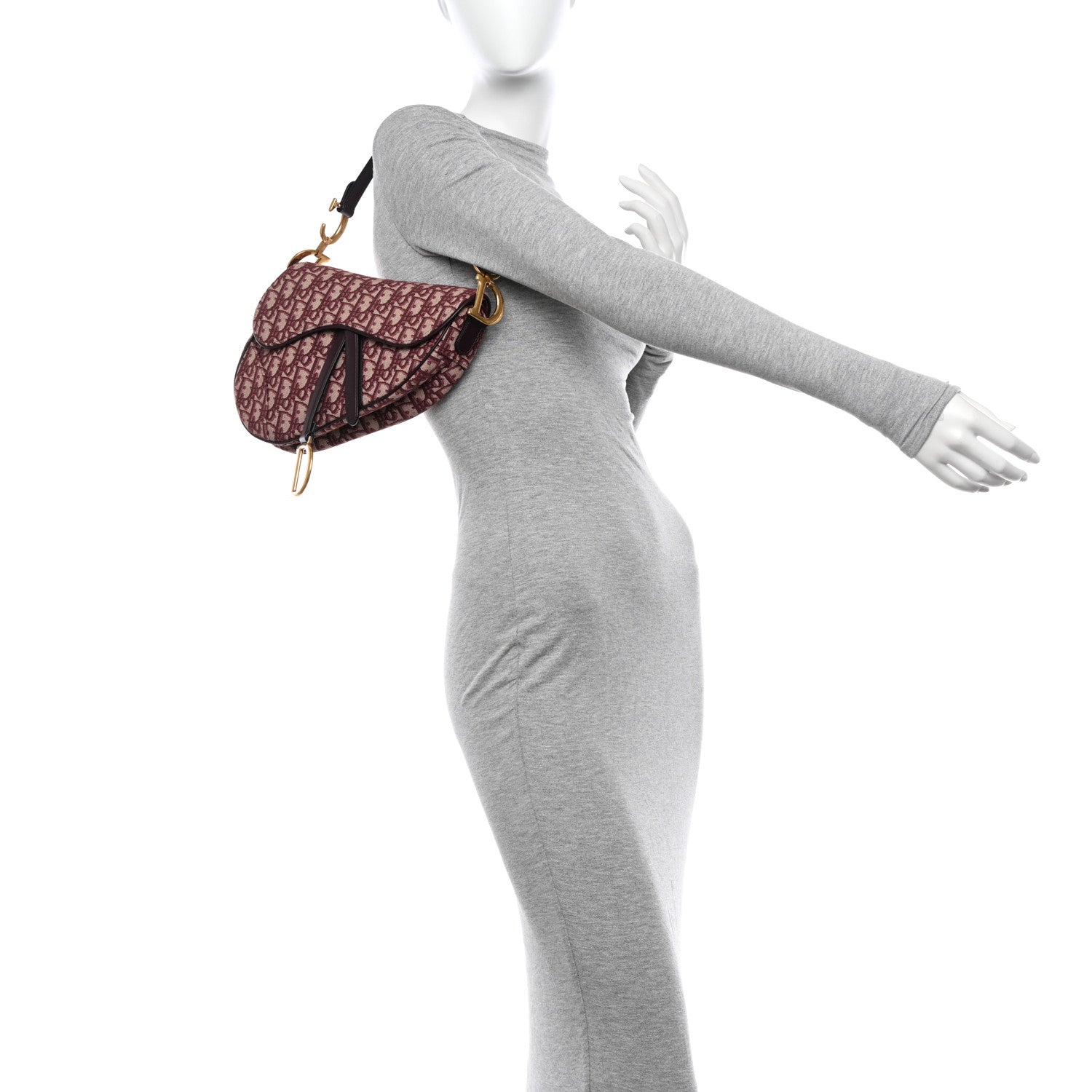 Christian Dior Oblique Saddle Bag Burgundy 2 of 10