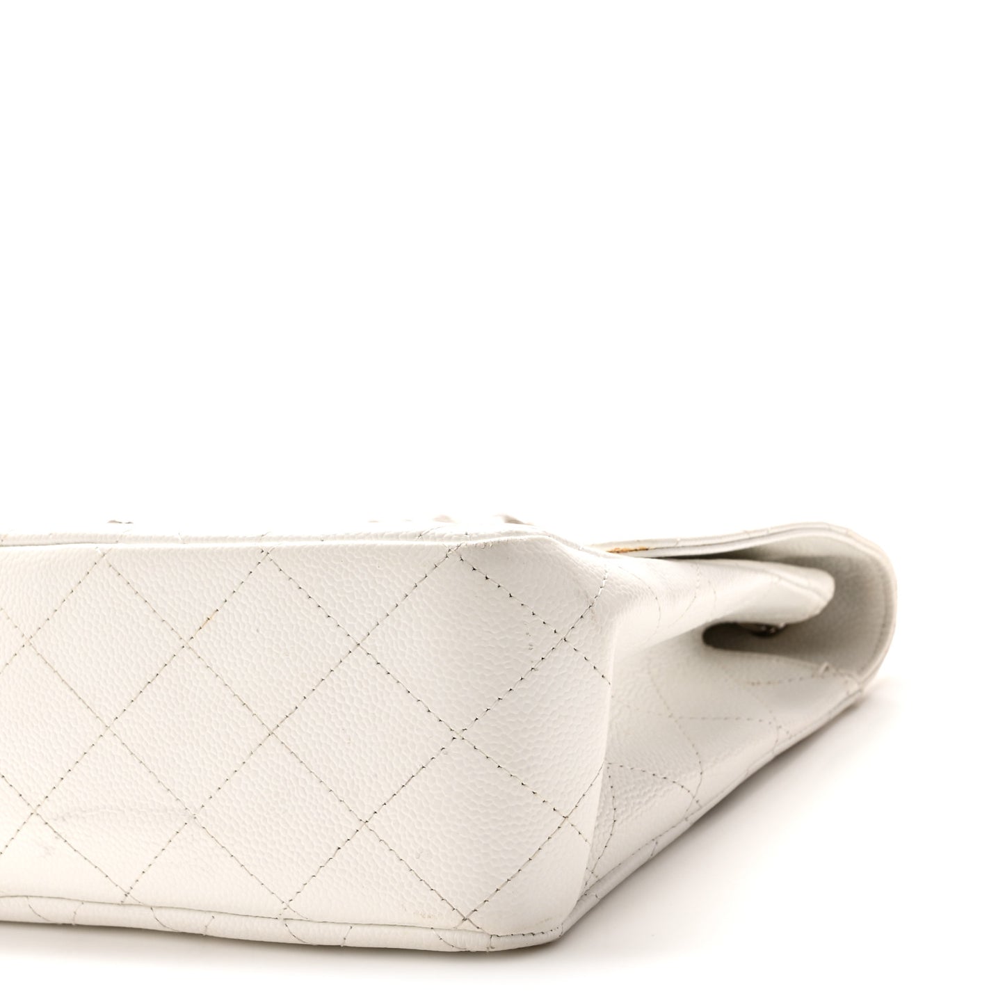 Caviar Quilted Jumbo Single Flap White