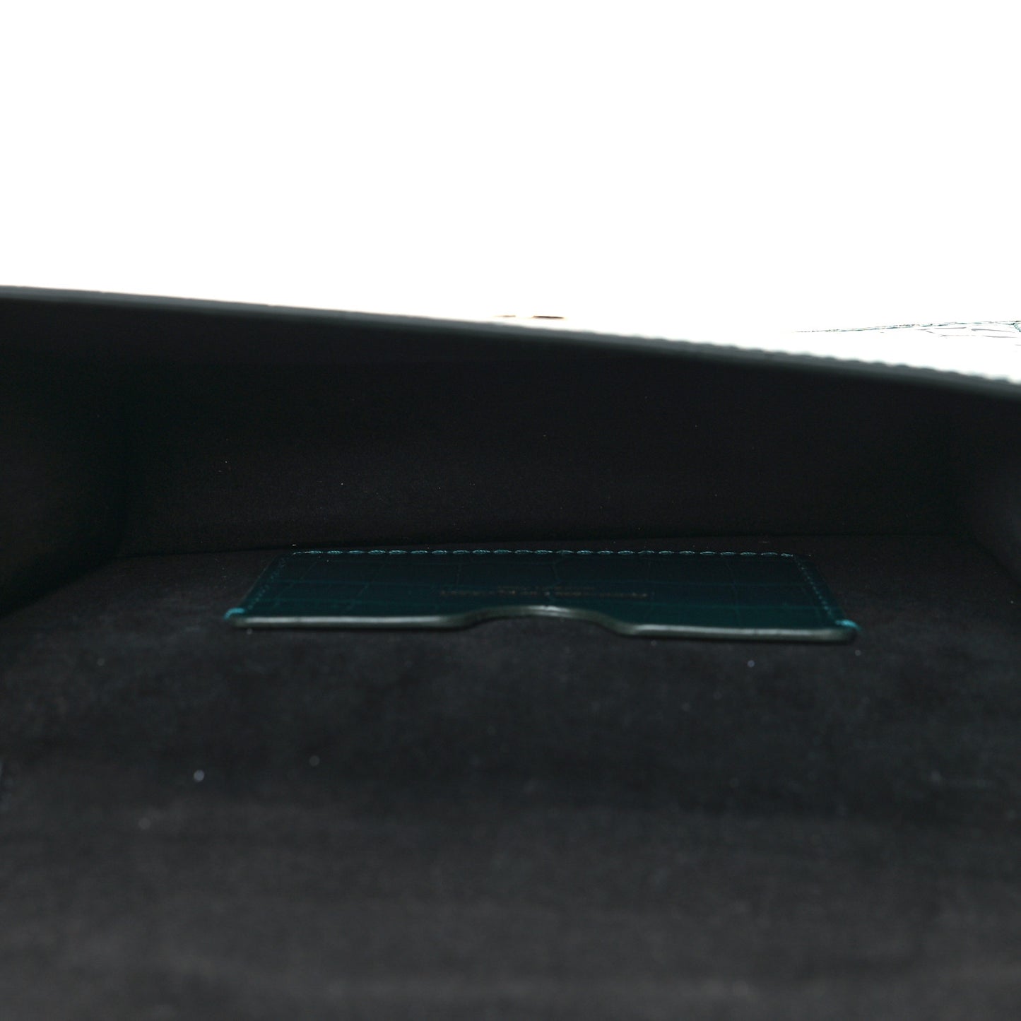 Glazed Calfskin Crocodile Embossed Small Skull Shoulder Bag Green