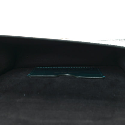 Alexander McQueen Glazed Calfskin Crocodile Embossed Small Skull Shoulder Bag Green 5 of 10