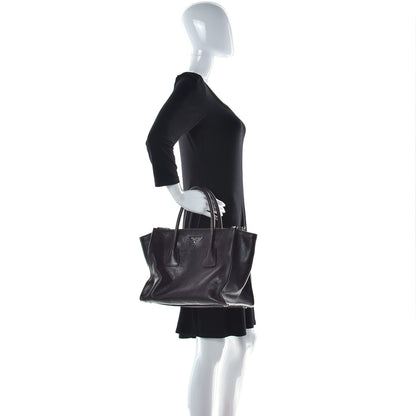 Prada Glace Calf Twin Pocket Tote Moro 2 of 17