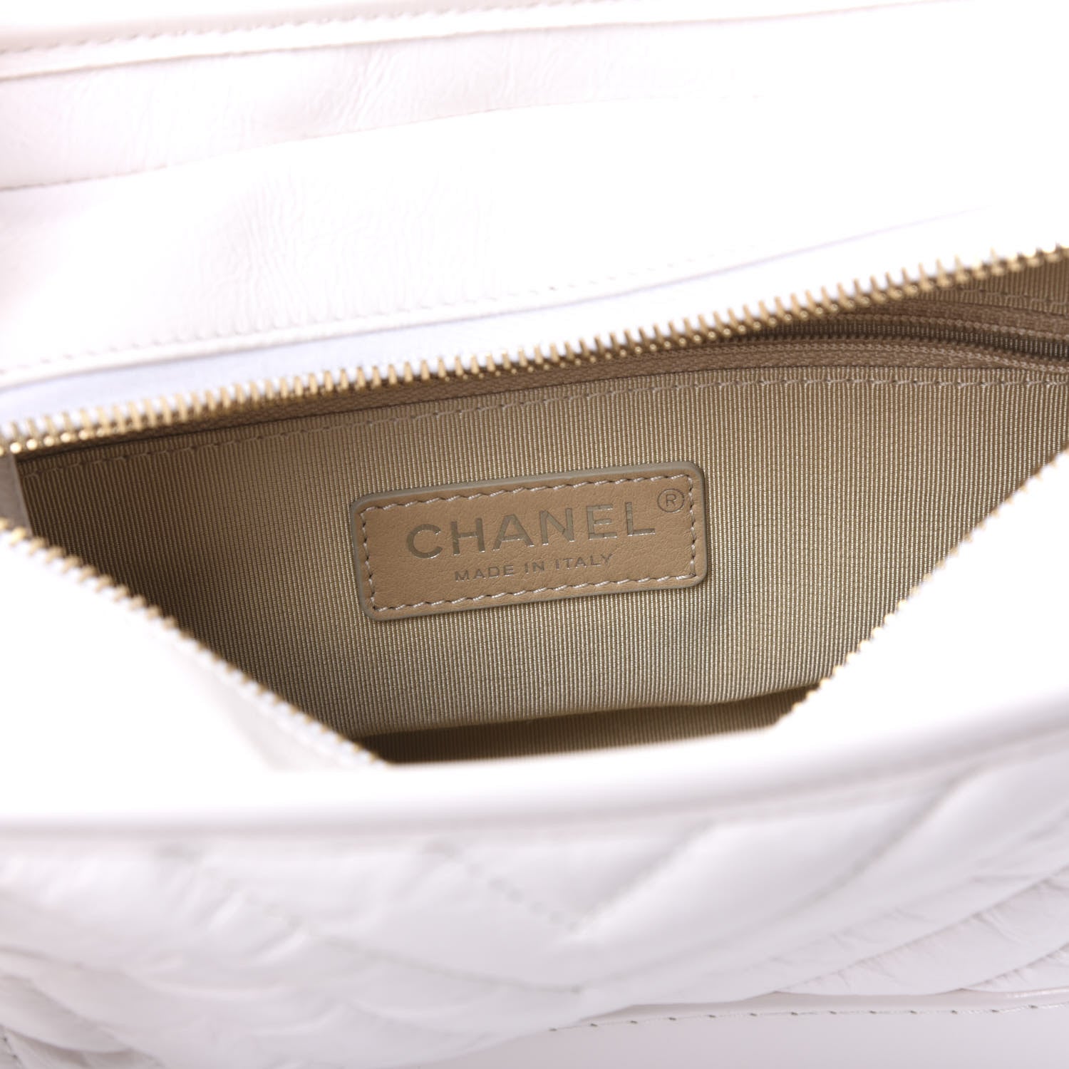 Chanel Aged Calfskin Chevron Quilted Small Gabrielle Hobo White 5 of 9