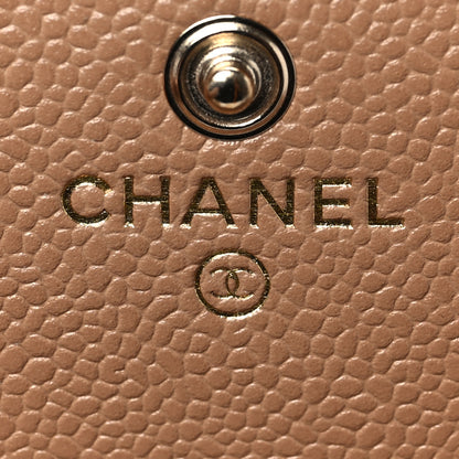 Chanel Caviar Quilted Multi Chain CC Large Gusset Flap Wallet Brown 6 of 9