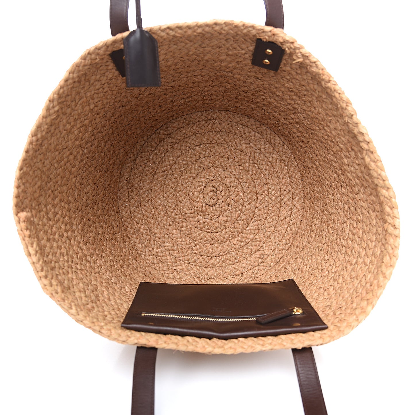 Raffia Calfskin Medium Panier Tote