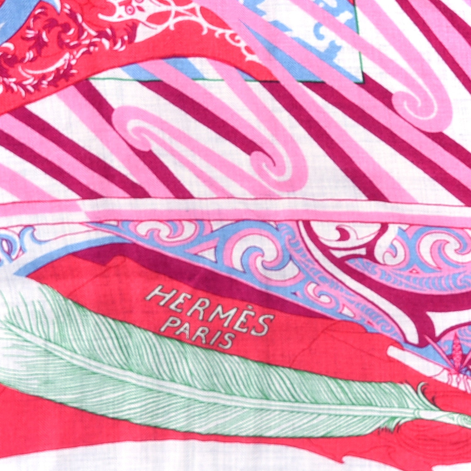 Hermes Cashmere Silk Kawa Ora Shawl 140 Gris Chine Rose 2 of 4