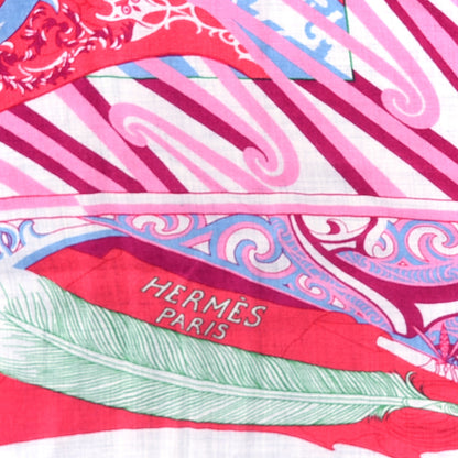 Hermes Cashmere Silk Kawa Ora Shawl 140 Gris Chine Rose 2 of 4