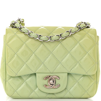 Chanel Patent Calfskin Quilted Mini Square Flap Light Green 8 of 12