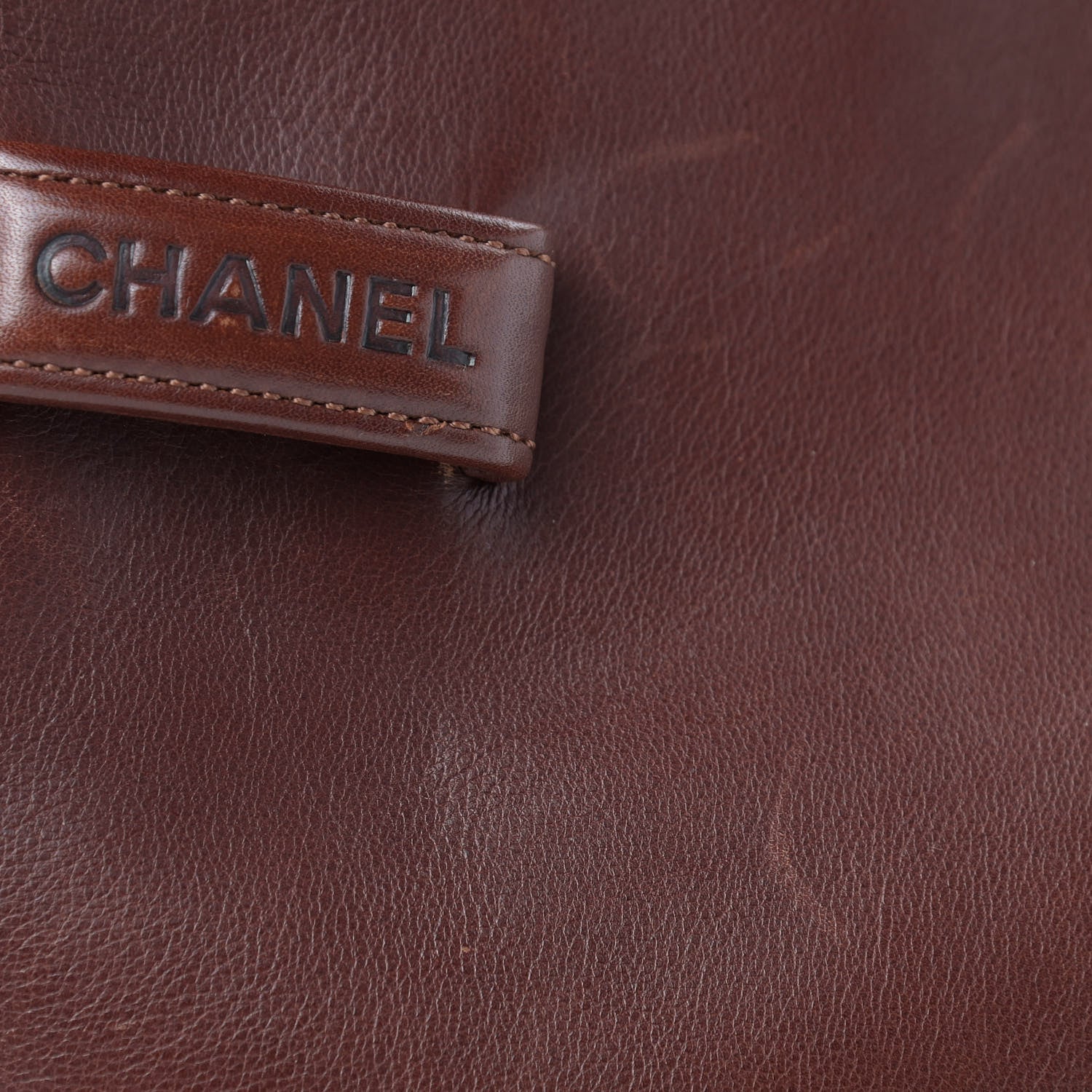 Chanel Calfskin Logo Shoulder Bag Brown 15 of 23