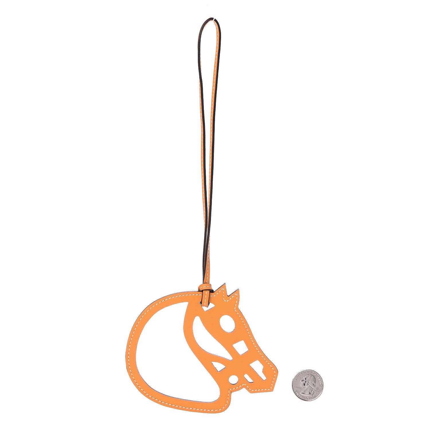 Hermes Swift Paddock Cheval Horse Bag Charm Jaune D'or 2 of 4