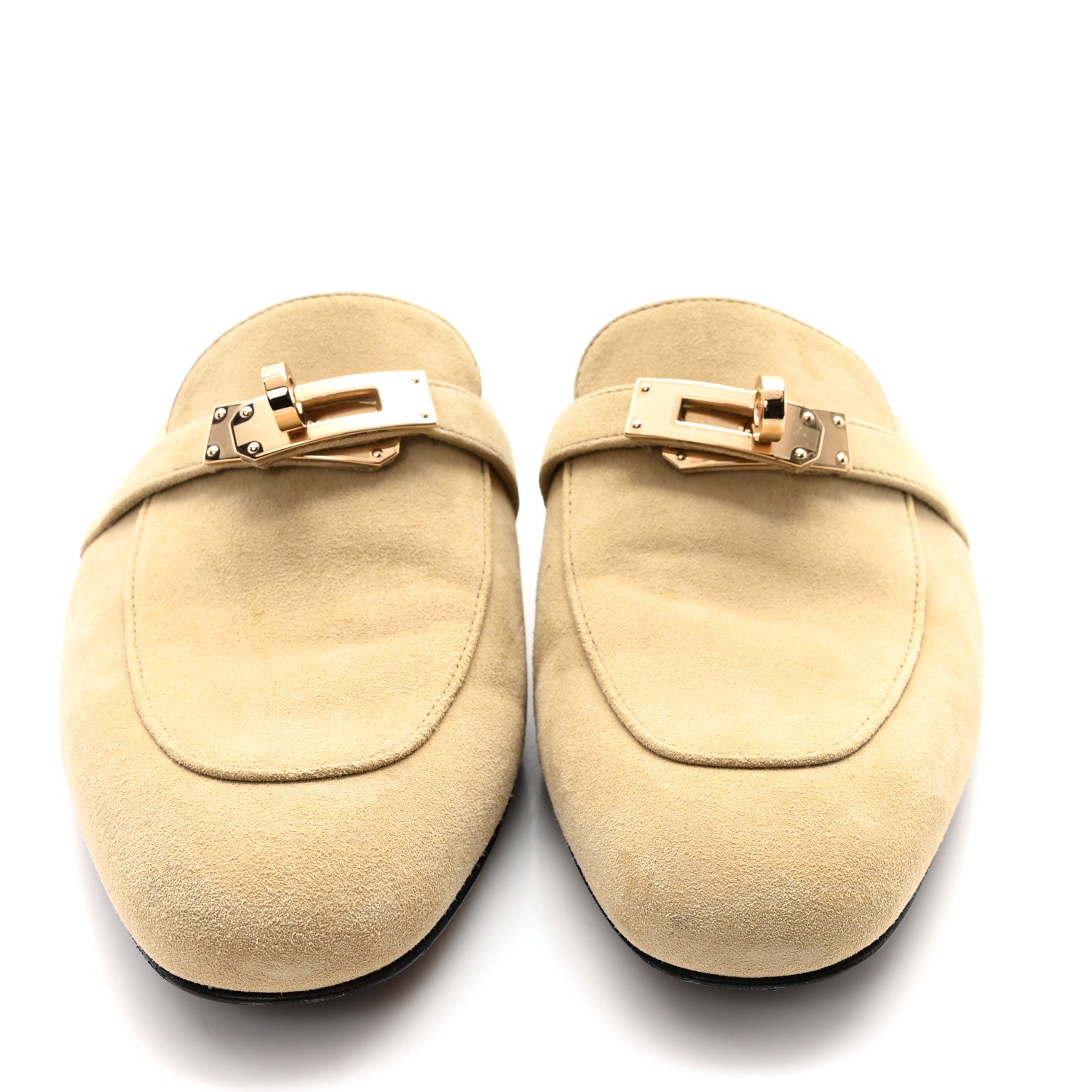 Hermes Suede Goatskin Oz Mules 37 Beige Sable 3 of 9