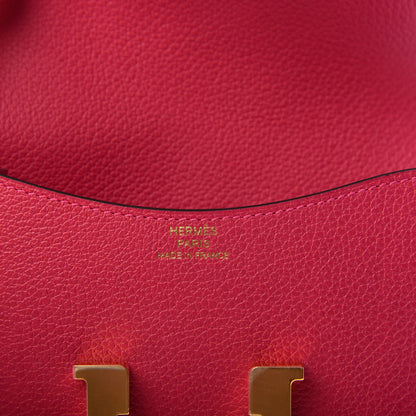 Hermes Evercolor Bi-Color Constance Slim Wallet Framboise Rouge Sellier 7 of 7