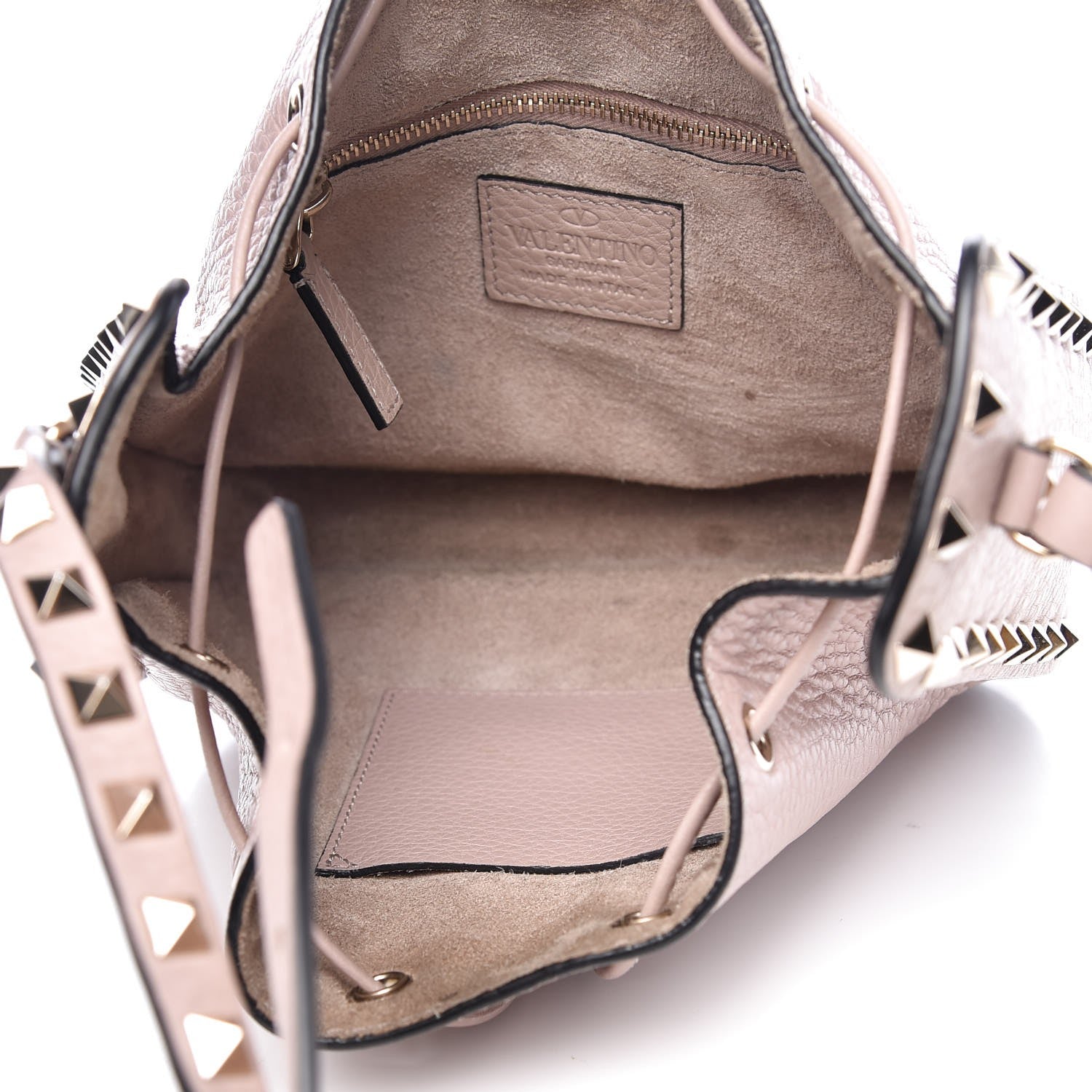 Valentino Garavani Alce Printed Calfskin Rockstud Bucket Bag Poudre 5 of 9