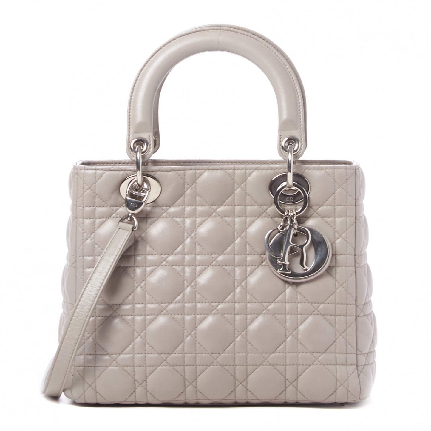 Lambskin Cannage Medium Lady Dior Grey