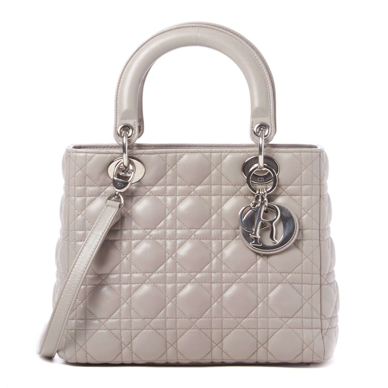 Christian Dior Lambskin Cannage Medium Lady Dior Grey 1 of 8