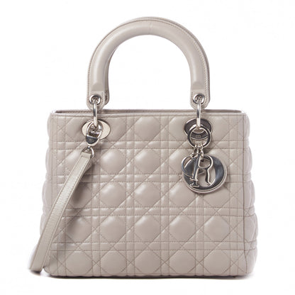 Christian Dior Lambskin Cannage Medium Lady Dior Grey 1 of 8