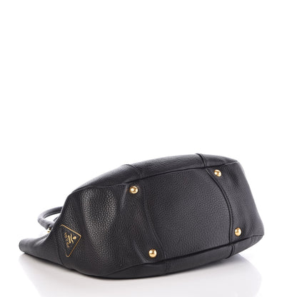 Prada Vitello Daino Pushlock Tote Black 4 of 8