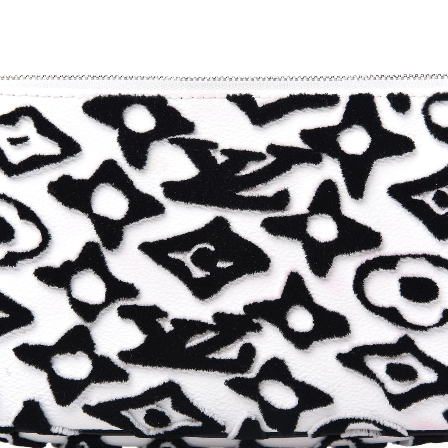 X UF Tufted Monogram Pochette Accessories White Black