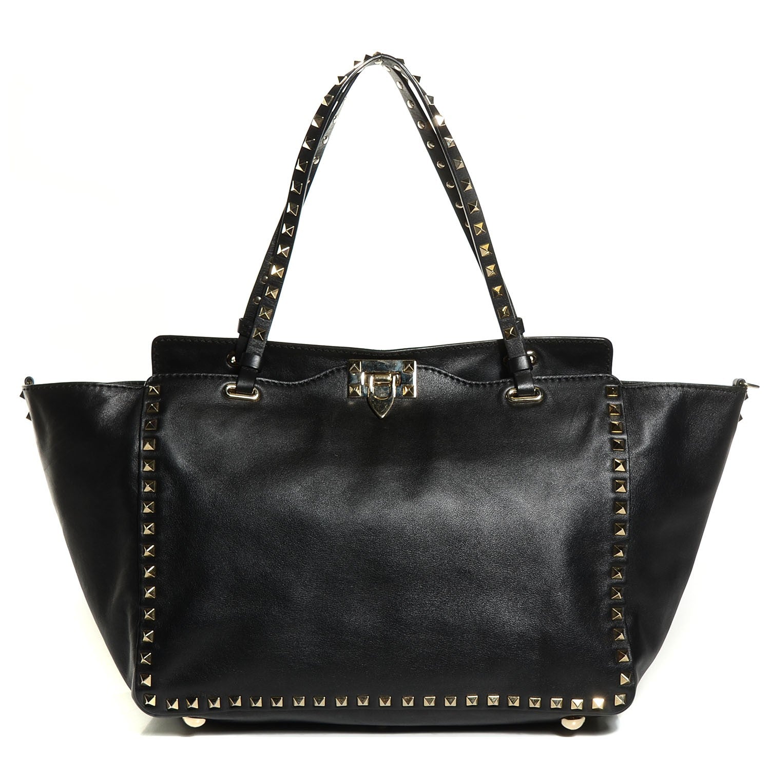 Valentino Garavani Vitello Medium Rockstud Tote Black 1 of 8