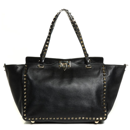 Valentino Garavani Vitello Medium Rockstud Tote Black 1 of 8