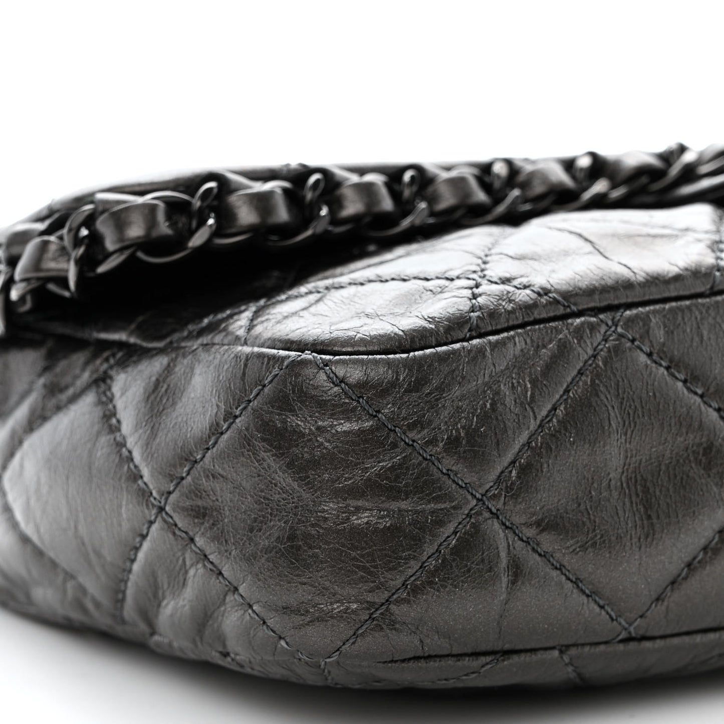 Calfskin Quilted Small Chain Me Flap Grey
