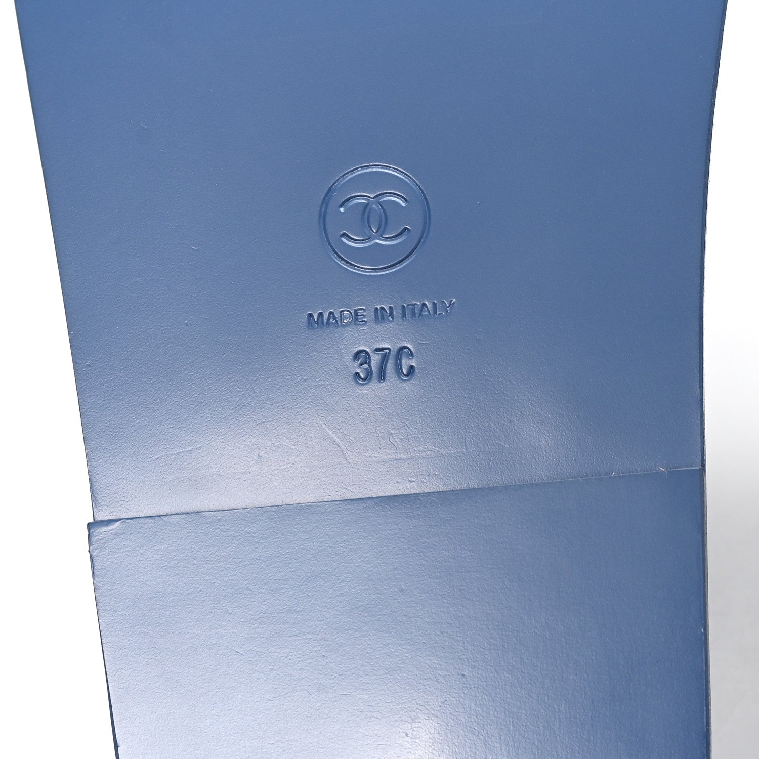 Chanel Denim CC Velcro Dad Chain CC Slide Sandals 37 Blue 7 of 10