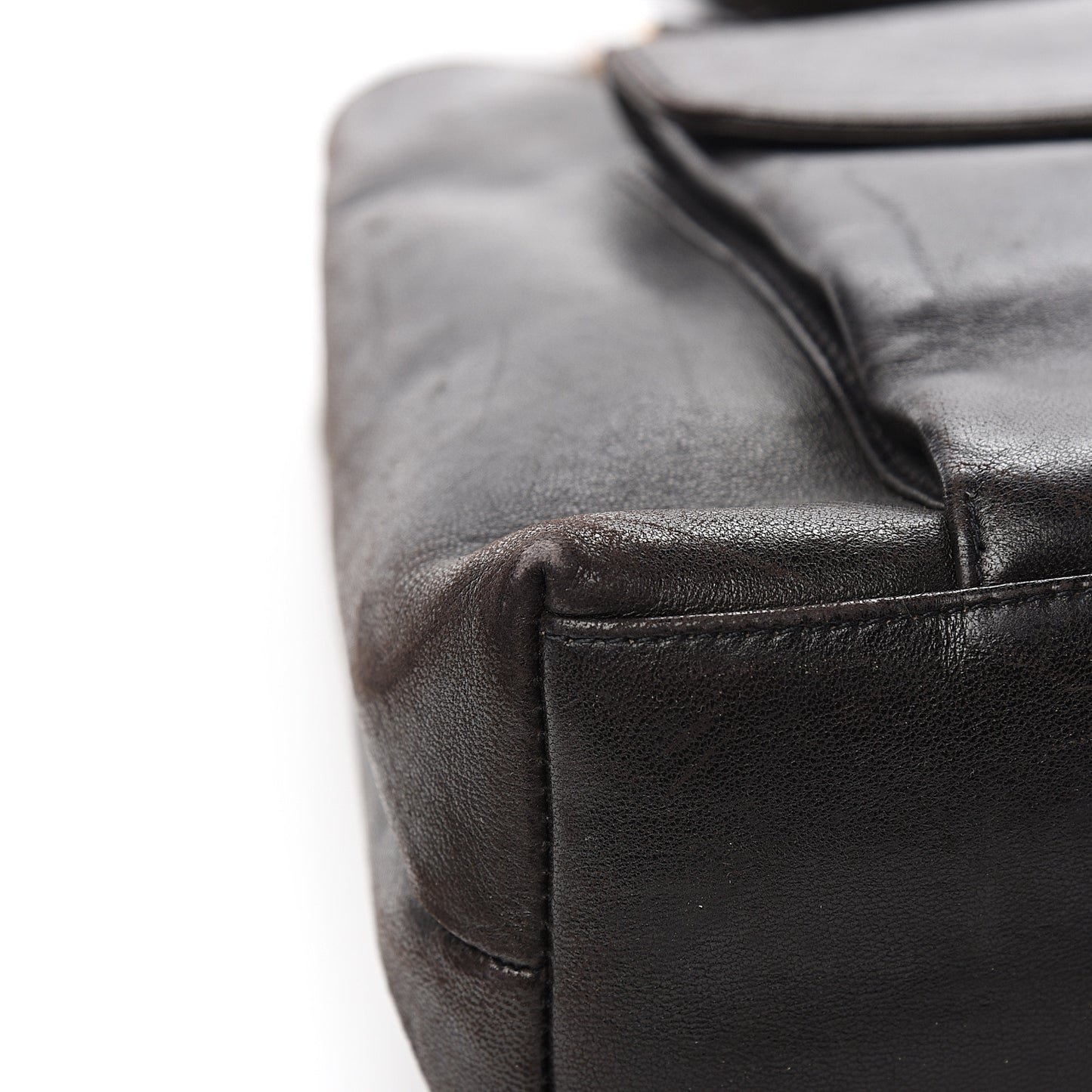 Lambskin CC Flap Shopping Tote Black