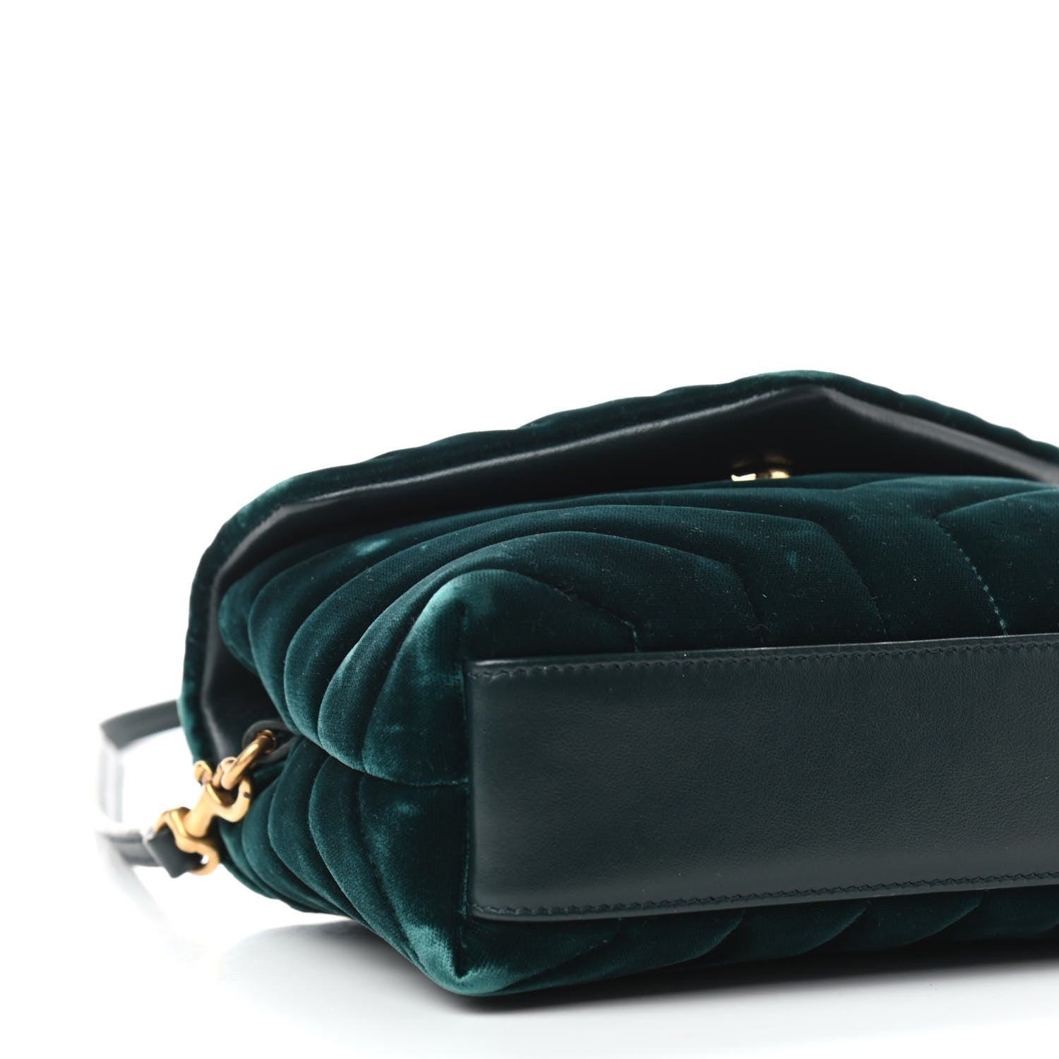 Saint Laurent Velvet Y Quilted Monogram Toy Loulou Crossbody Bag Dark Ottanio 8 of 9