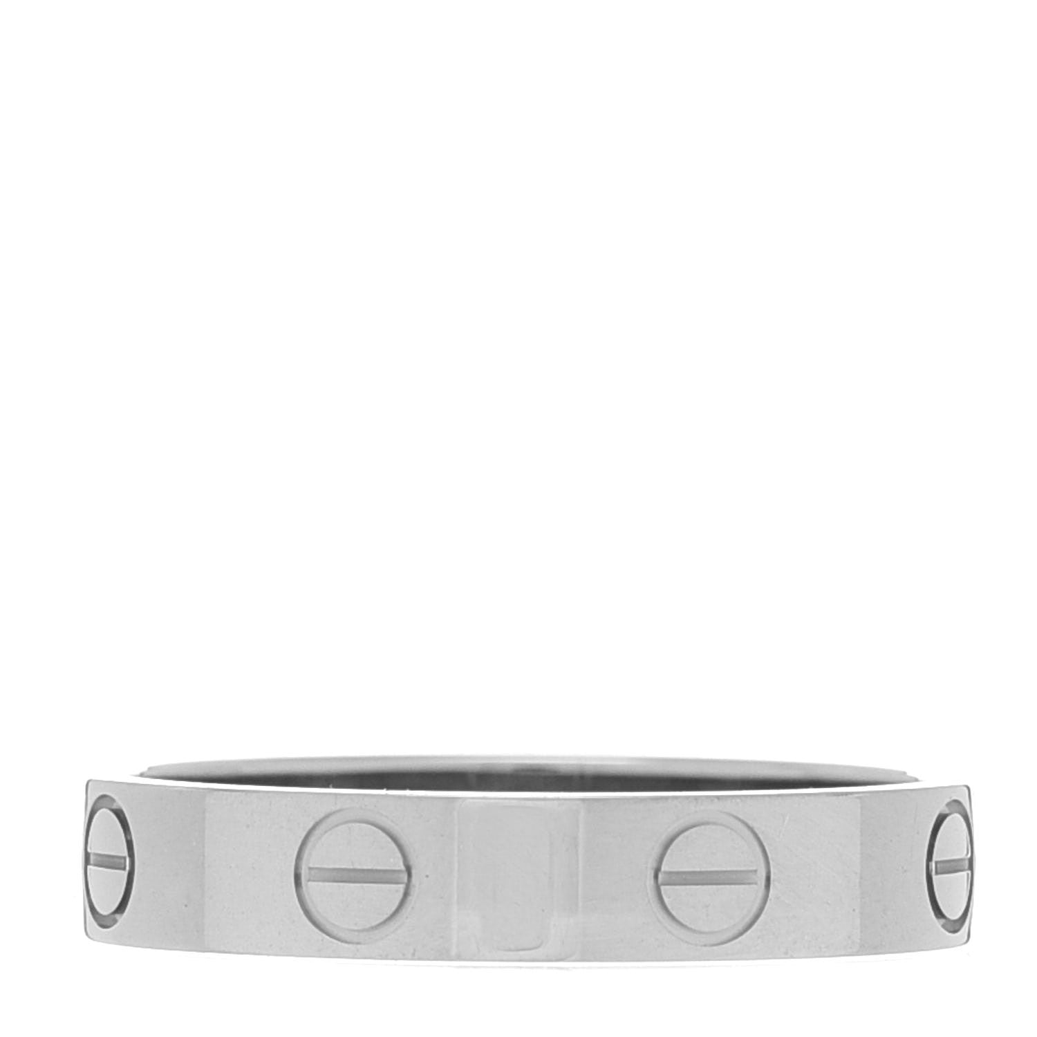 Cartier 18K White Gold 3.5mm LOVE Wedding Band Ring 55 7.25 3 of 5