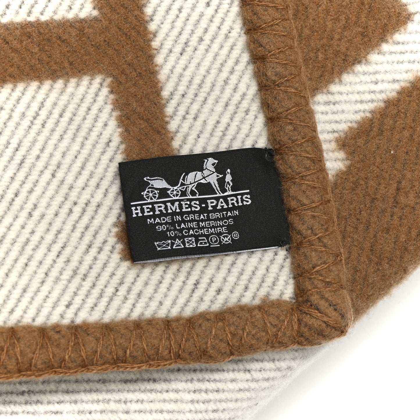 Wool Cashmere Avalon Blanket Ecru Camel