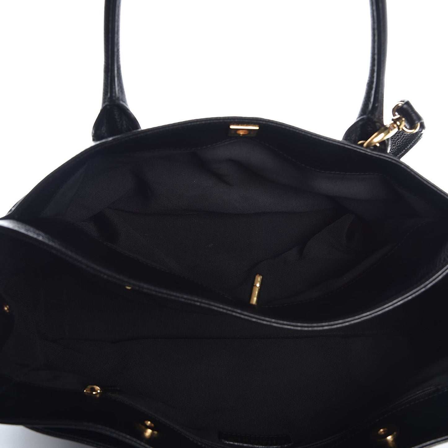 Calfskin Cerf Executive Shopper Tote Black