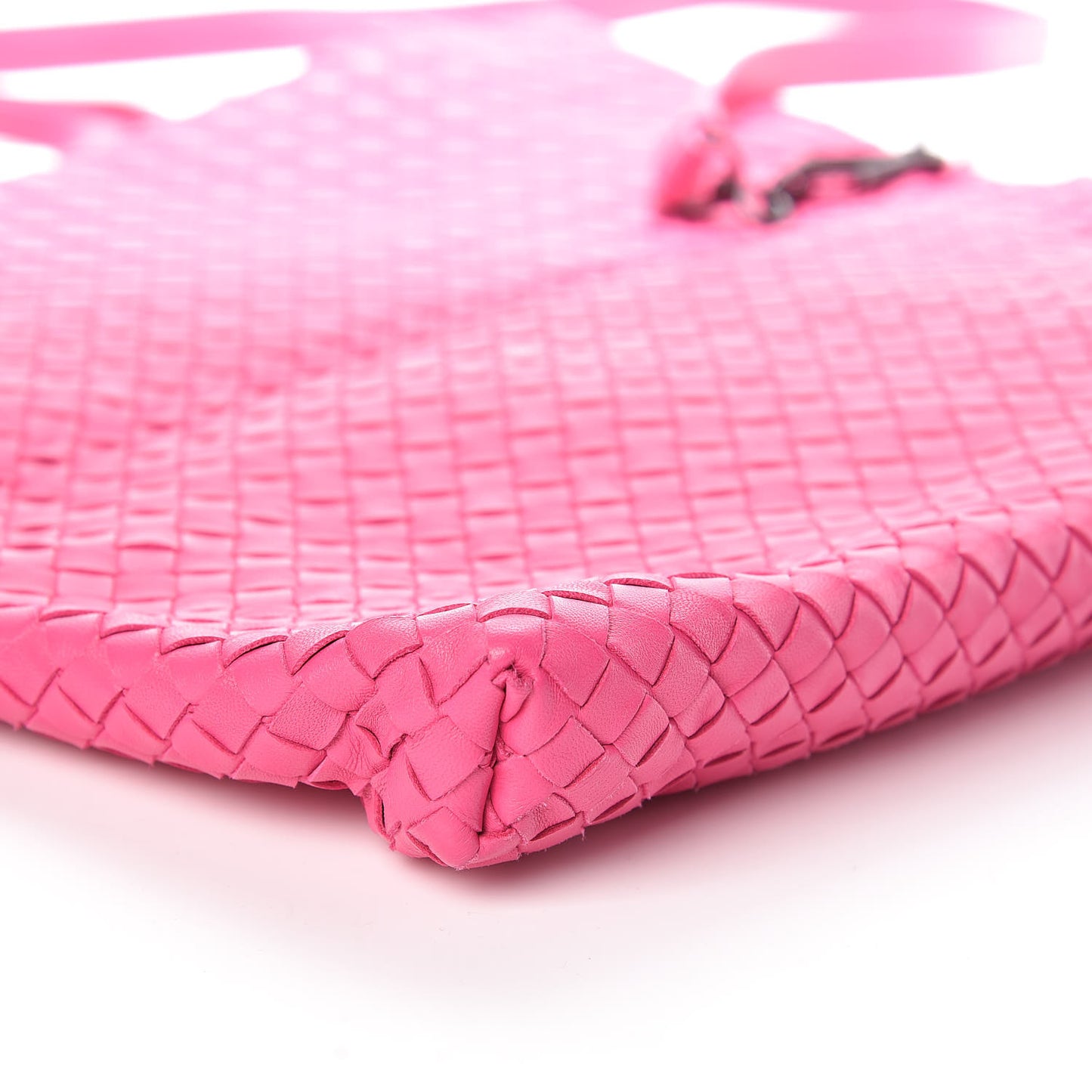 Nappa Intrecciato Fold Over Tote Rosa Shock