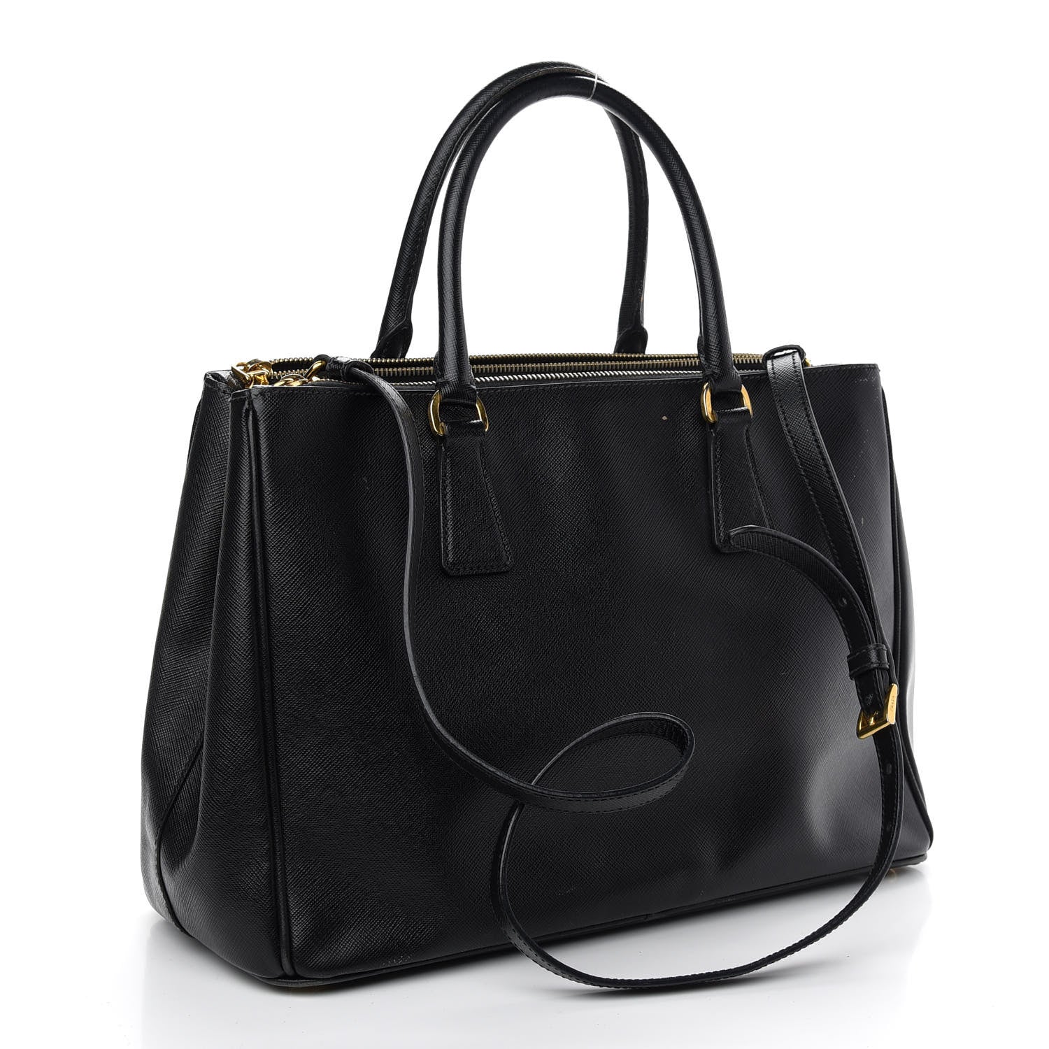 Prada Saffiano Medium Galleria Double Zip Tote Black 3 of 14