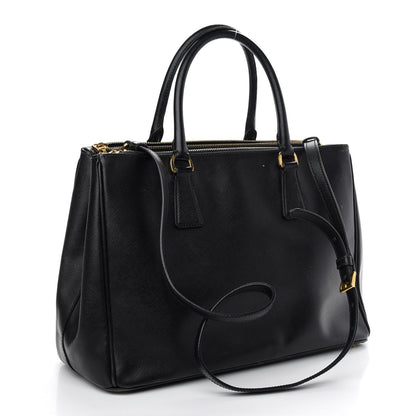 Prada Saffiano Medium Galleria Double Zip Tote Black 3 of 14
