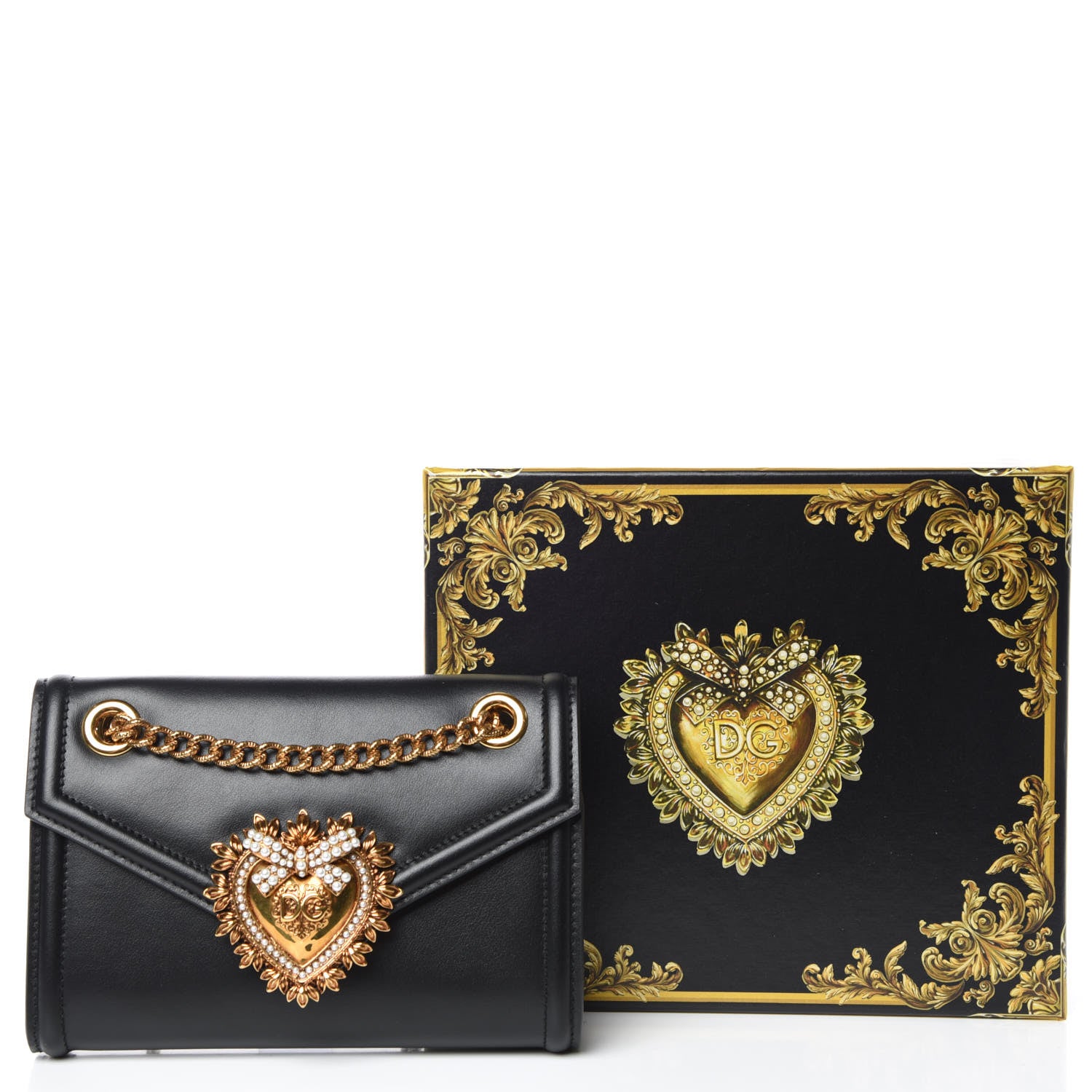 Dolce & Gabbana DOLCE & GABBANA Smooth Calfskin Mini Devotion Crossbody Bag Black 9 of 9