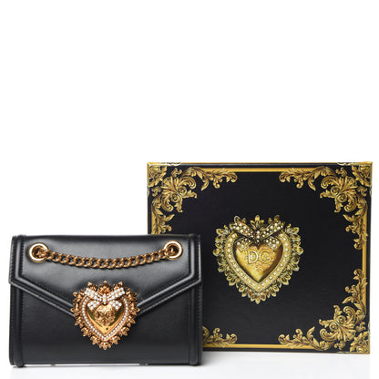 Dolce & Gabbana DOLCE & GABBANA Smooth Calfskin Mini Devotion Crossbody Bag Black 9 of 9