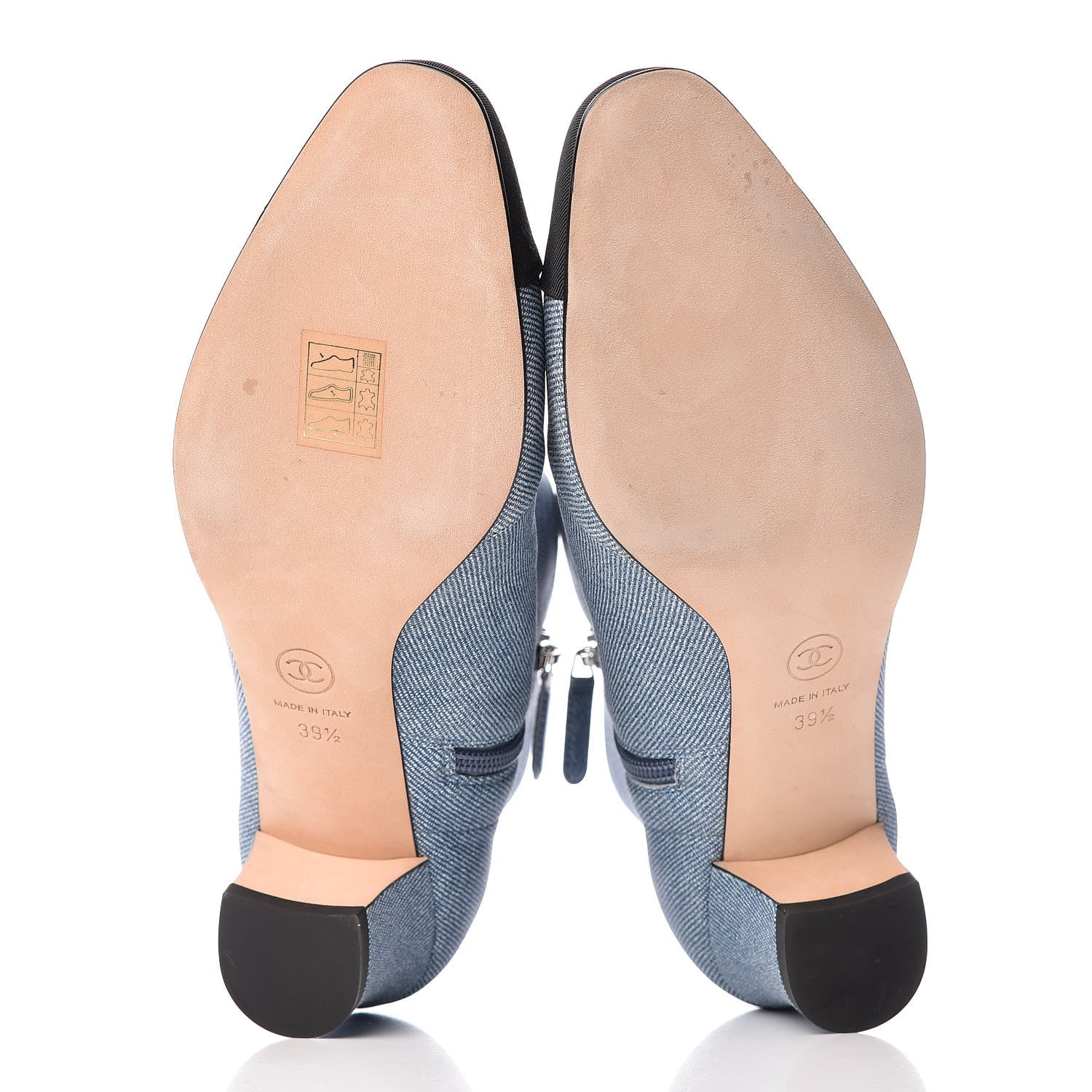 Chanel Denim Grosgrain Cap Toe Short Boots 39.5 Blue 5 of 11