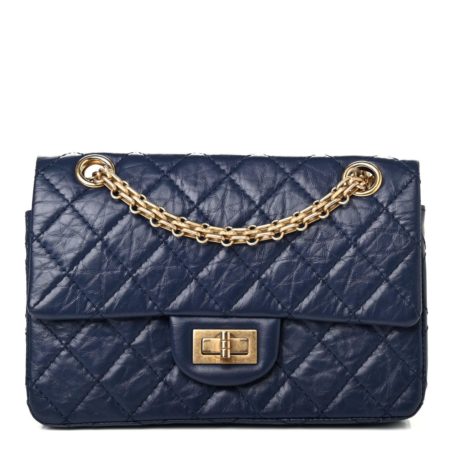 Chanel Aged Calfskin Quilted 2.55 Reissue Mini Flap Navy 1 of 4