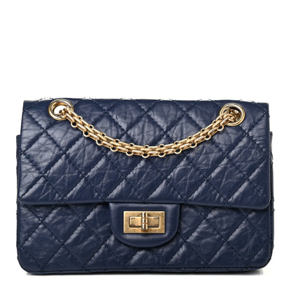 Chanel Aged Calfskin Quilted 2.55 Reissue Mini Flap Navy 1 of 4