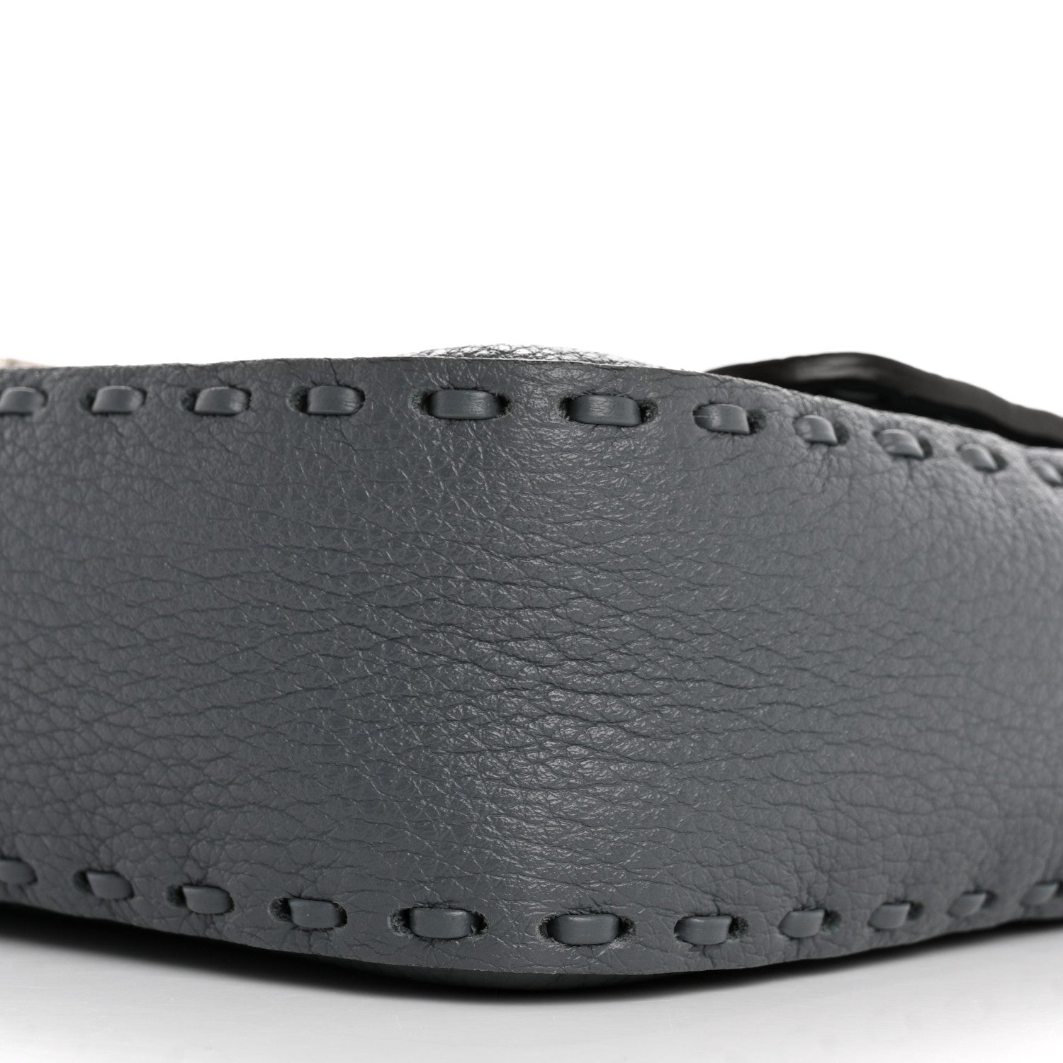 Fendi Cuoio Roma Sellerissima Nappa Sintetica Tape Stitch Mini Baguette Tempesta 10 of 13