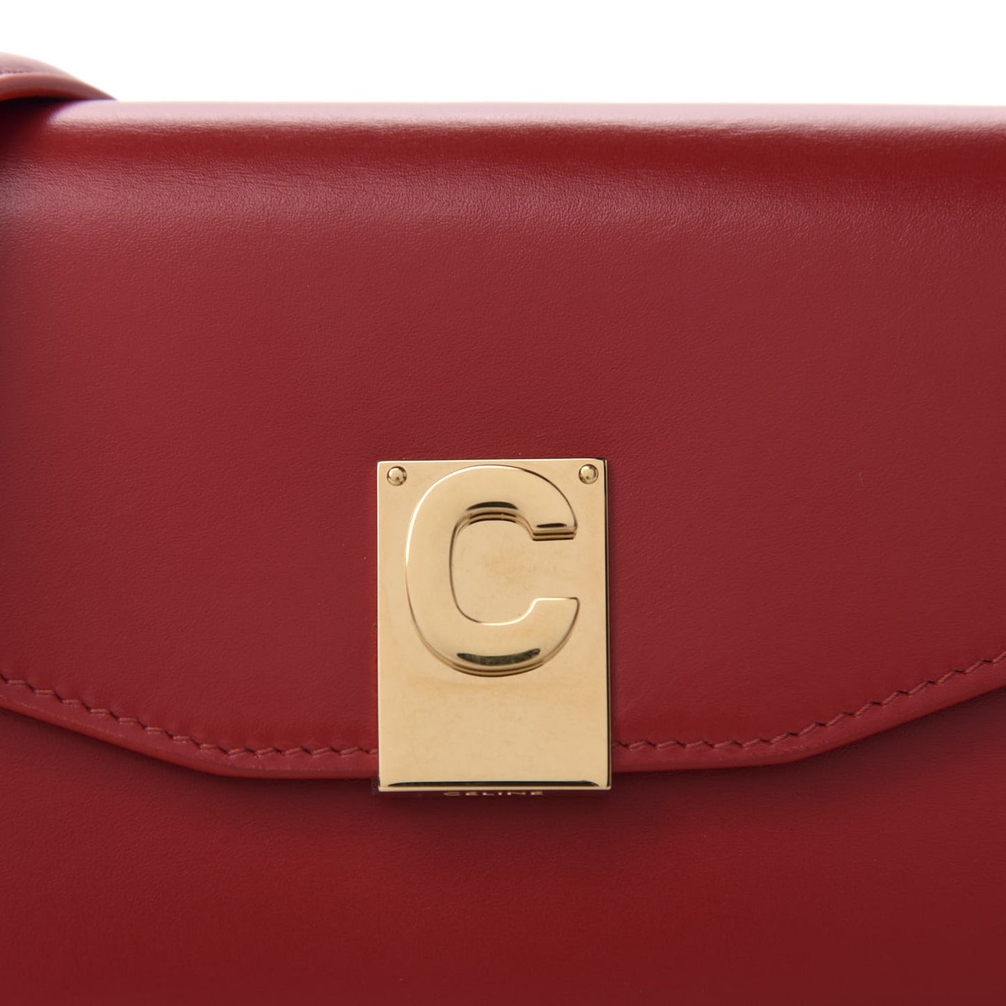 Shiny Smooth Calfskin C Wallet On Chain Bag Red